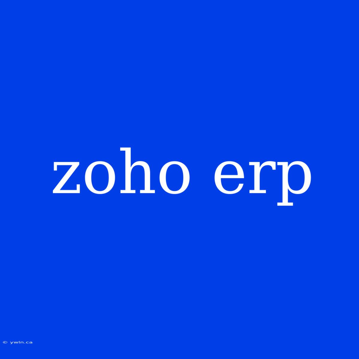 Zoho Erp