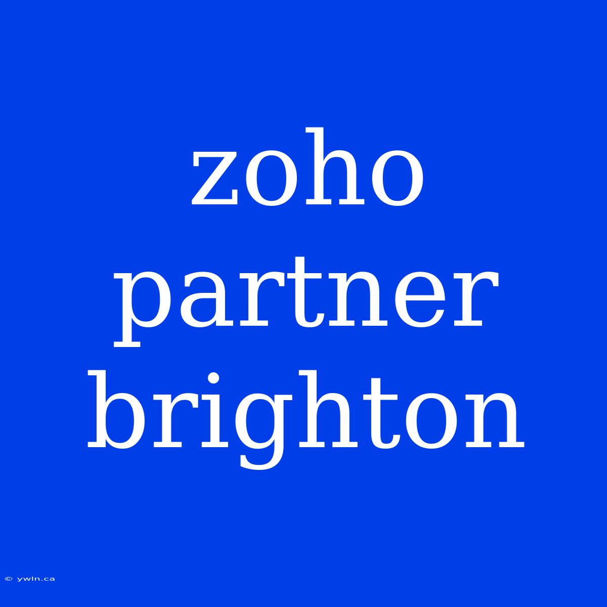 Zoho Partner Brighton